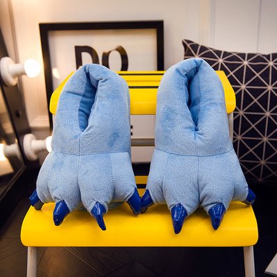 Creative Monster Claw Plush Slippers Multicolors S(27-33) blue 