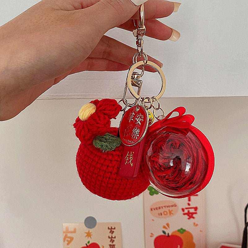 Crochet Apple Eternal Flower Keychain - TOY-ACC-20001 - Yiwuhuazhen - 42shops