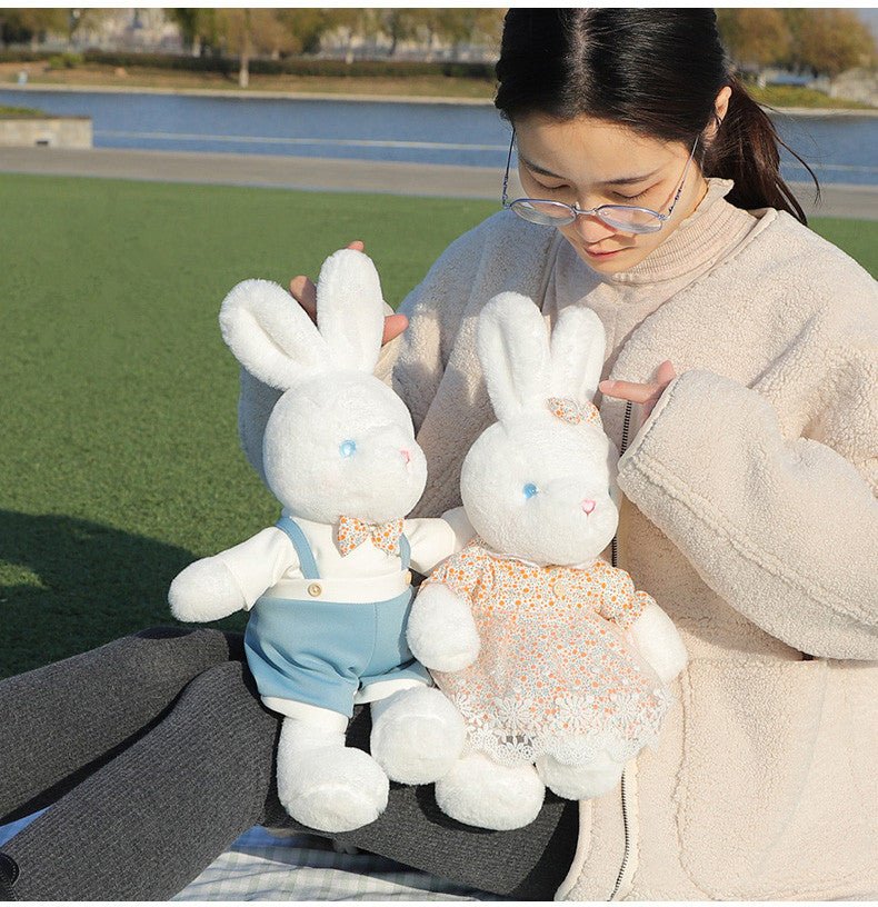 Cuddly Bunny Plush Bedding Plush Toys mousse rabbit pastoral style for a pair 43 cm 