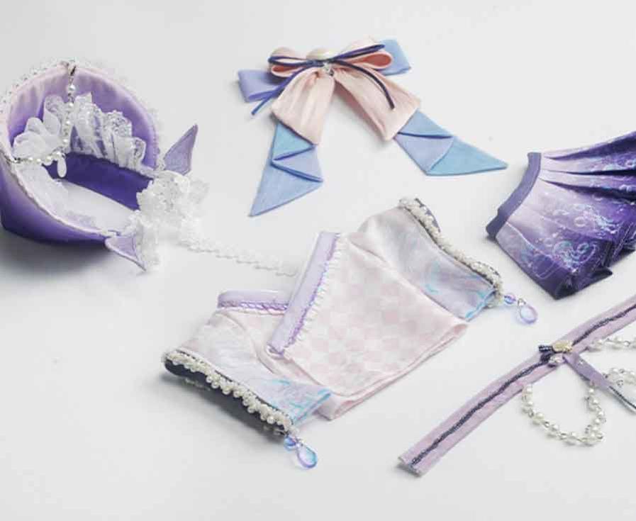 Cute 15/20cm Pink Purple Cotton Doll Clothes 8374:455355