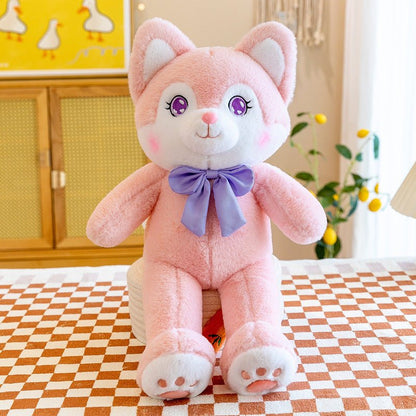 Cute Chubby Pink Fox Plush For Girl Gifts pink 55 cm/21.7 inches 