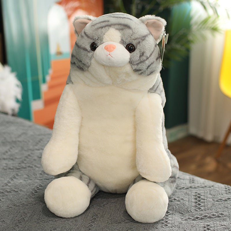 Cute Chubby Yellow Gray Cat Plush Toy gray 26 cm/10.2 inches 