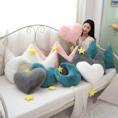 Cute Crown Moon Heart Triangle Star Pillow - TOY-PLU-86801 - Yangzhoumeixuan - 42shops