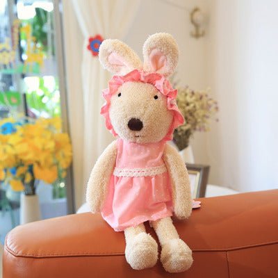 Cute Dressing White Brown Bunny Plush Toy - TOY-PLU-89117 - Yangzhoujijia - 42shops
