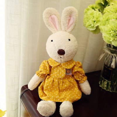 Cute Dressing White Brown Bunny Plush Toy - TOY-PLU-89109 - Yangzhoujijia - 42shops