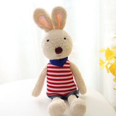 Cute Dressing White Brown Bunny Plush Toy - TOY-PLU-89133 - Yangzhoujijia - 42shops