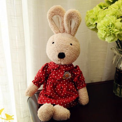 Cute Dressing White Brown Bunny Plush Toy - TOY-PLU-89113 - Yangzhoujijia - 42shops