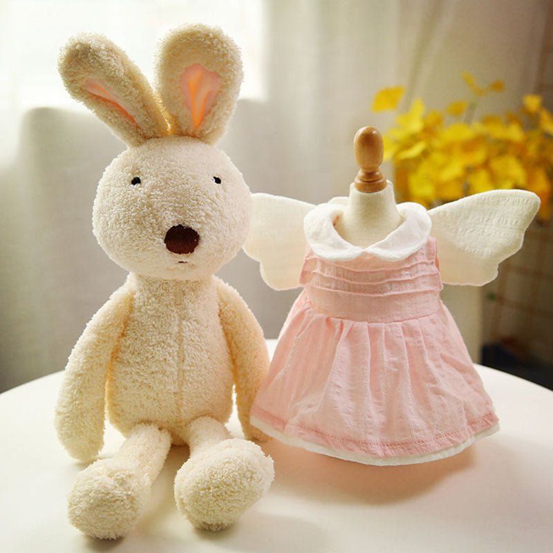 Cute Dressing White Brown Bunny Plush Toy - TOY-PLU-89121 - Yangzhoujijia - 42shops