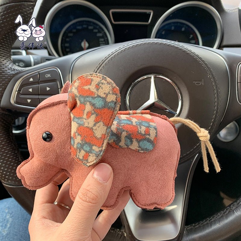 Cute Elephants Stuffed Animal Plush Keychain   