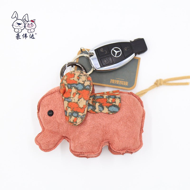 Cute Elephants Stuffed Animal Plush Keychain pink elephant  