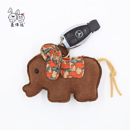 Cute Elephants Stuffed Animal Plush Keychain brown elephant  