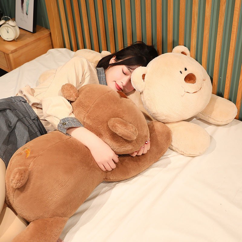 Cute Fluffy Brown Beige Bear Plush Pillow - TOY-PLU-52801 - Yangzhoujiongku - 42shops