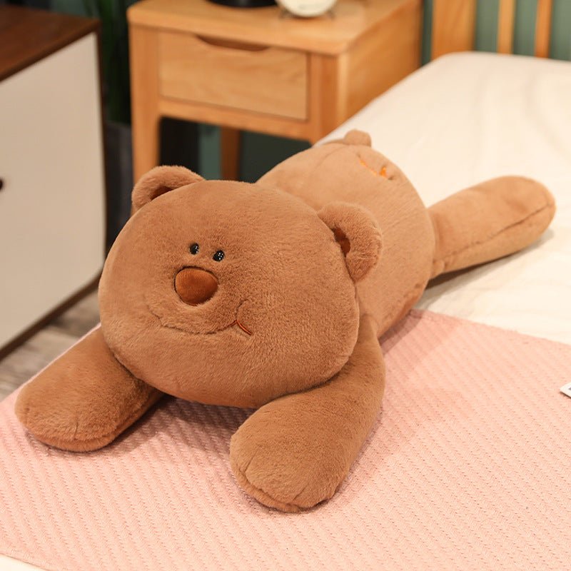 Cute Fluffy Brown Beige Bear Plush Pillow - TOY-PLU-52801 - Yangzhoujiongku - 42shops