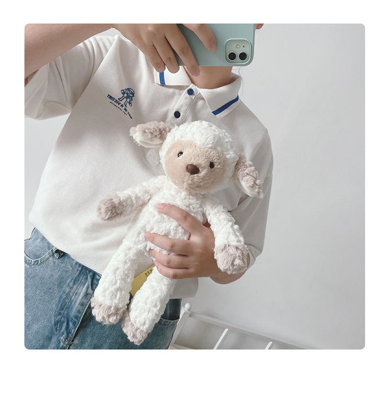 Cute Fluffy White Sheep Plush Doll - TOY-PLU-95702 - Weifangqingdegongyi - 42shops