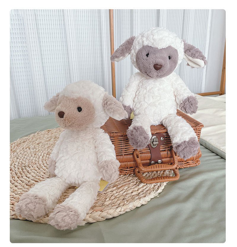 Cute Fluffy White Sheep Plush Doll - TOY-PLU-95701 - Weifangqingdegongyi - 42shops
