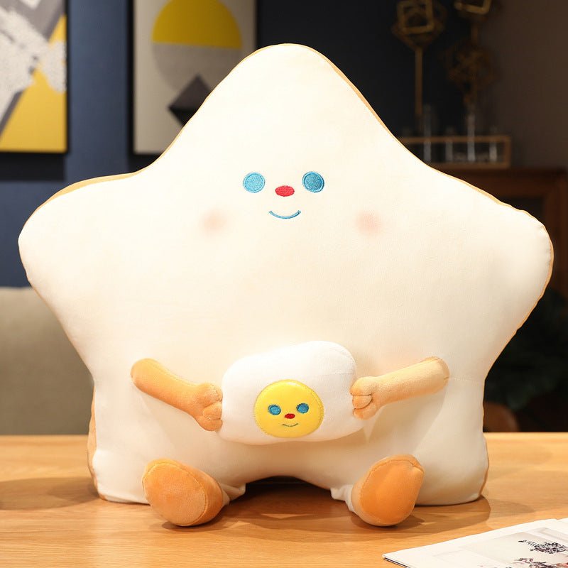 Cute Pentagram Toast Egg Pillow Plush Toys - TOY-PLU-31801 - Yangzhoumaruisha - 42shops