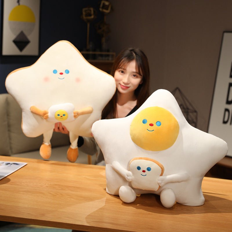 Cute Pentagram Toast Egg Pillow Plush Toys - TOY-PLU-31802 - Yangzhoumaruisha - 42shops