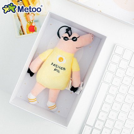 Cute Pig Dinosaur Sheep Stuffed Animal Plush Keychain Aunt Molly - Yellow（gift box version） 17cm 
