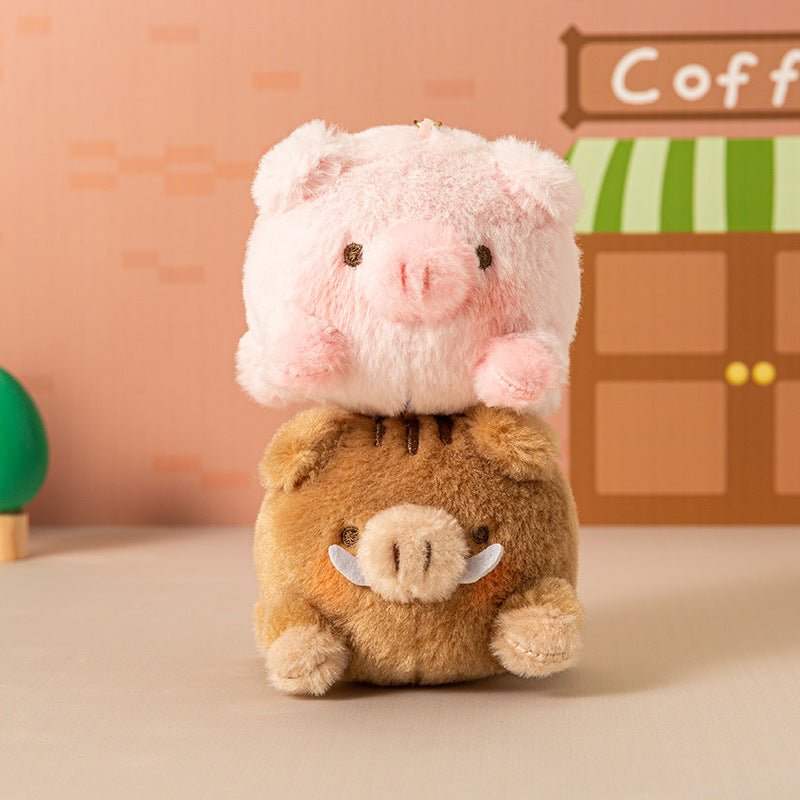 Cute Pink Brown Pig Plush Keychain - TOY-ACC-14601 - Waigua chupin - 42shops 3142:27983