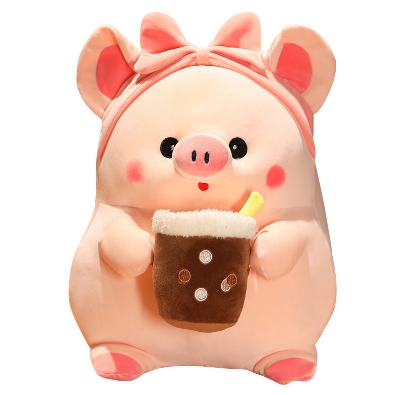Cute Pink Milk Tea Pig Plush Toys - TOY-PLU-42301 - Jiangsu jinsu - 42shops
