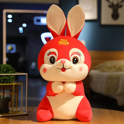 Cute Pink Red Yellow Bunny Plush Toy - TOY-PLU-41704 - Hanjiangquqianyang - 42shops (red) 5104:6563