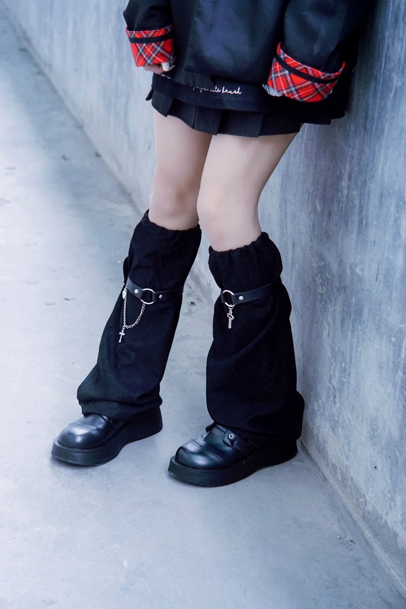 Dark Gothic Black Leg Warmers Slouch Socks - TOY-PLU-134501 - Strange Sugar - 42shops