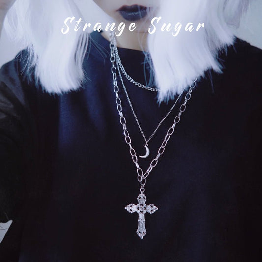 Dark Gothic Cross Necklace For Man and Woman - TOY-ACC-58301 - Strange Sugar - 42shops