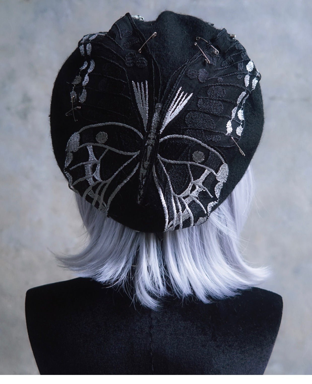 Dark Gothic Halloween Butterfly Embroidered Beret Warmth - TOY-ACC-58601 - Strange Sugar - 42shops