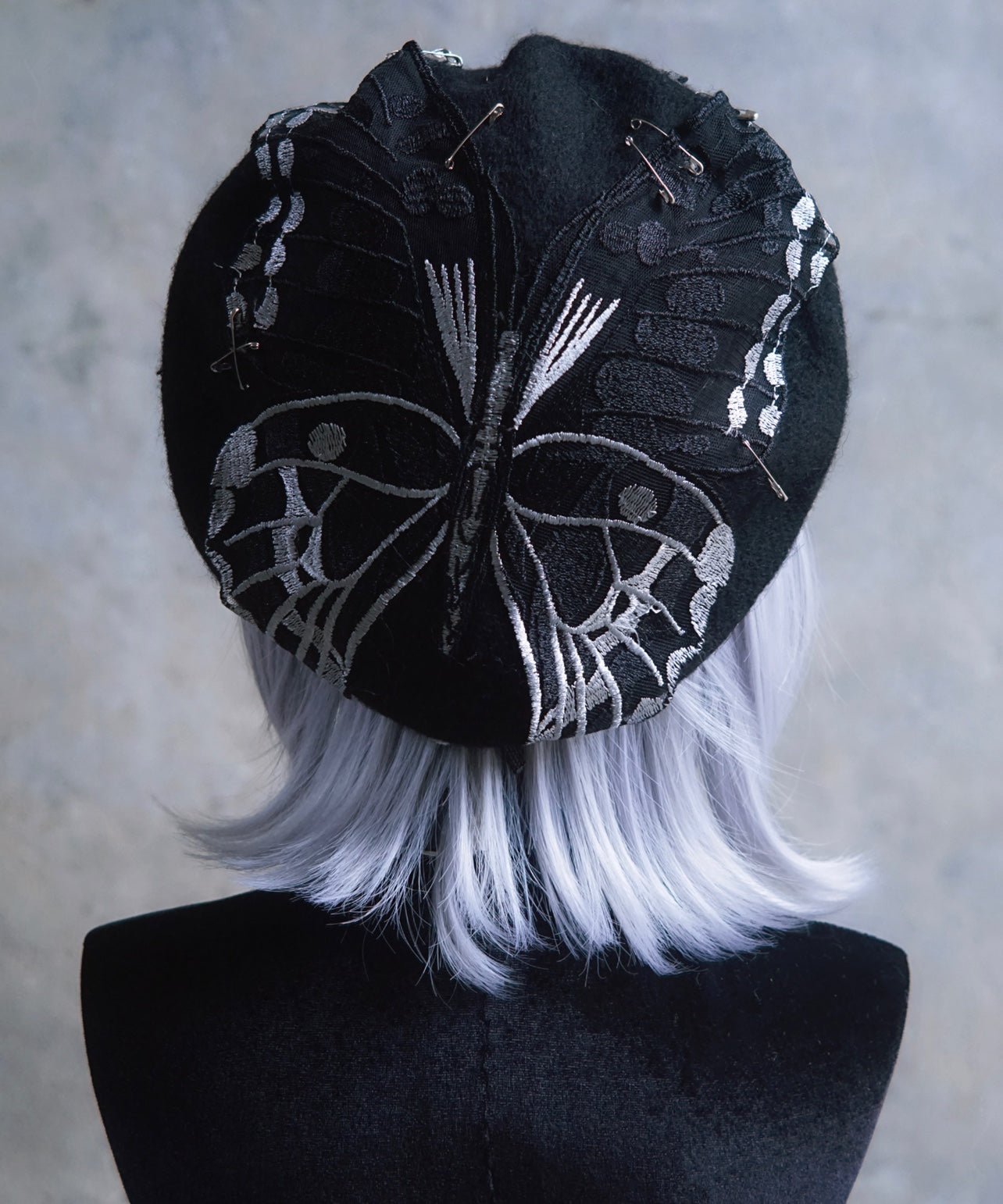 Dark Gothic Halloween Butterfly Embroidered Beret Warmth - TOY-ACC-58601 - Strange Sugar - 42shops