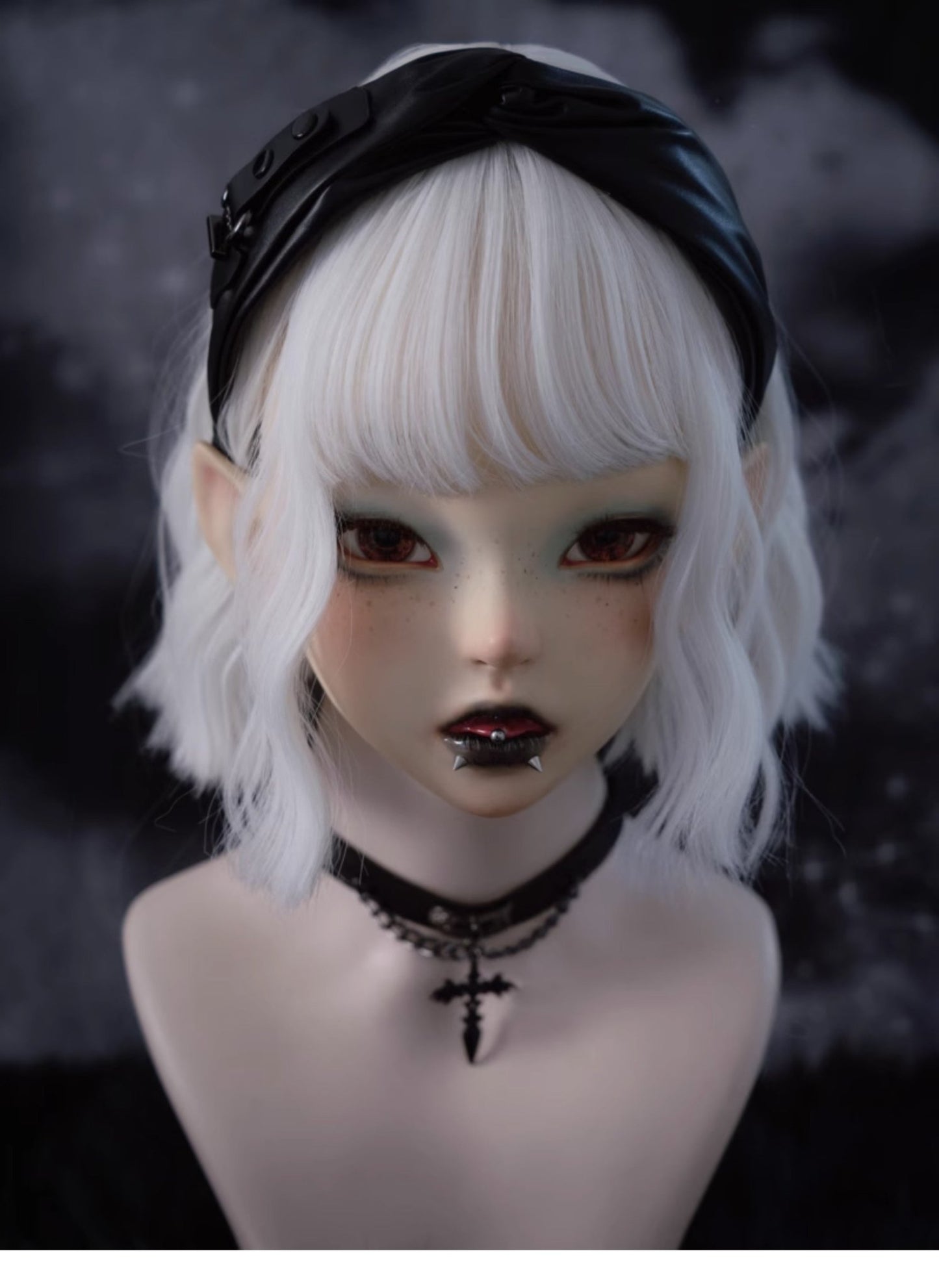 Dark Gothic Halloween Leather Buckle Pleated Hair Band - TOY-PLU-133904 - Strange Sugar - 42shops