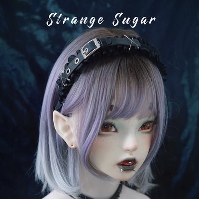 Dark Gothic Halloween Leather Buckle Pleated Hair Band - TOY-PLU-133902 - Strange Sugar - 42shops