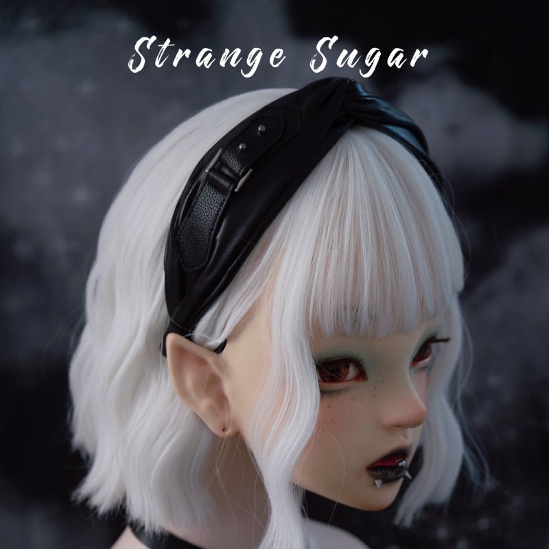 Dark Gothic Halloween Leather Buckle Pleated Hair Band - TOY-PLU-133903 - Strange Sugar - 42shops