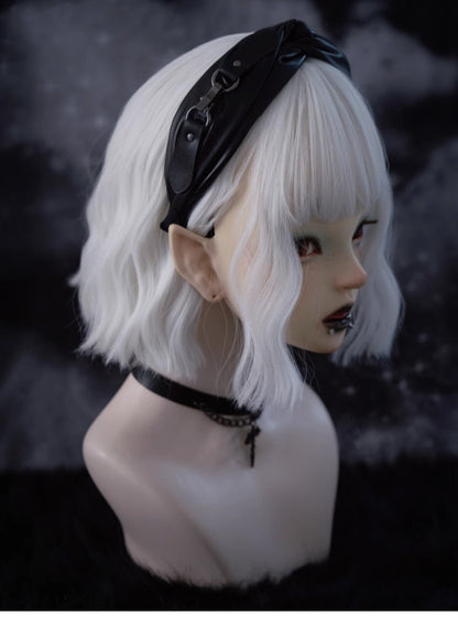 Dark Gothic Halloween Leather Buckle Pleated Hair Band - TOY-PLU-133904 - Strange Sugar - 42shops