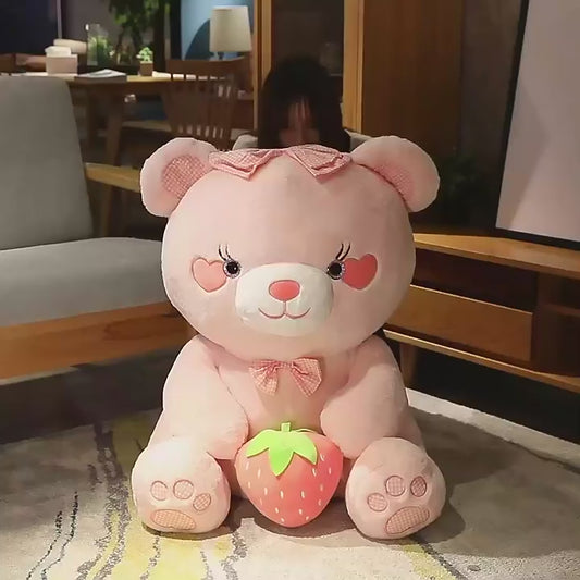 Pink Strawberry Bear Plush Toys Stuffed Animal