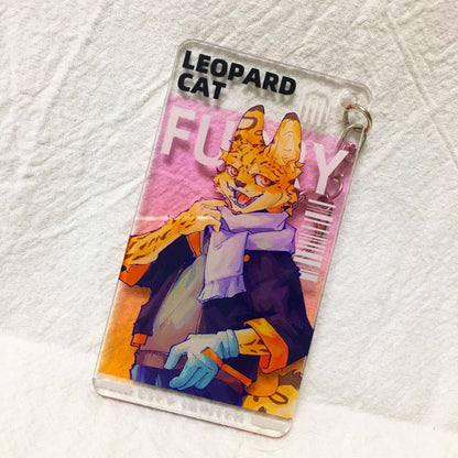 Feline Anthropomorphic ID Card Keychain Furry Merchandise (Bobcat) 7224:379937