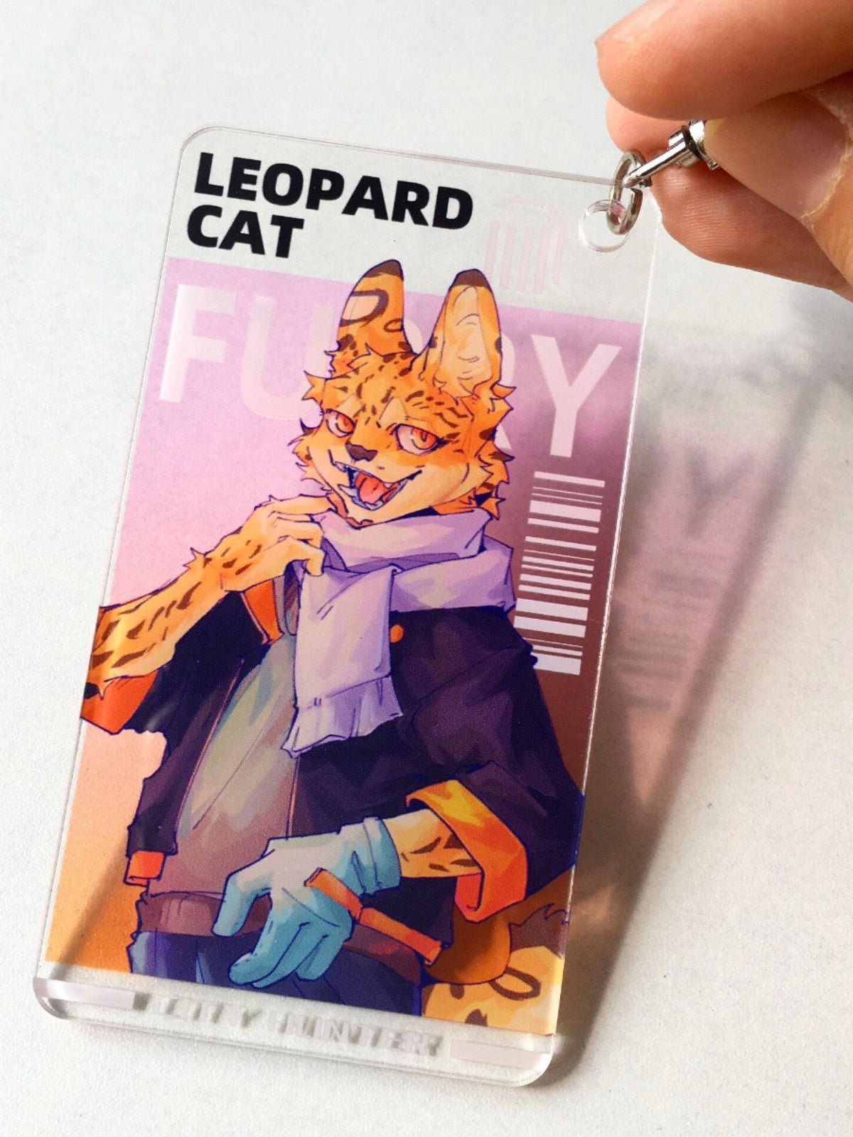 Feline Anthropomorphic ID Card Keychain Furry Merchandise 7224:379945