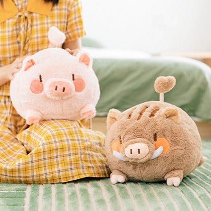 Fluffy Pink Brown Pig Plush Toys - TOY-PLU-9702 - Waigua chupin - 42shops