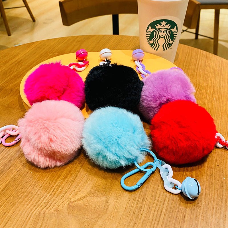 Fluffy Plush Ball Keychain Multicolor - TOY-PLU-56601 - Yiwumanmiao - 42shops