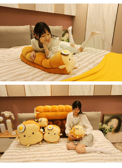 Fluffy Toasted Bread Sliced Egg Plushie Stuffed Toy Collection - TOY-PLU-53601 - Yangzhoumengzhe - 42shops