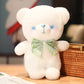 Fluffy White Bear Plush Toy with Bow Multicolor - TOY-PLU-28407 - Yangzhoubishiwei - 42shops