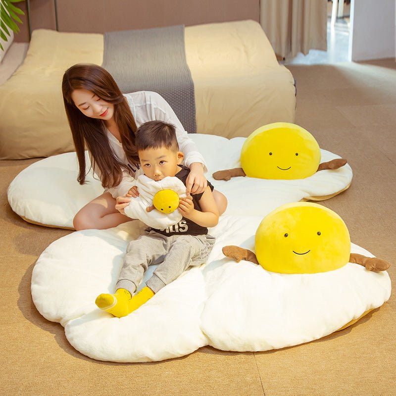 Fried Egg Plush Toy Pillow Cushion Carpet - TOY-PLU-84001 - Yangzhoumengzhe - 42shops