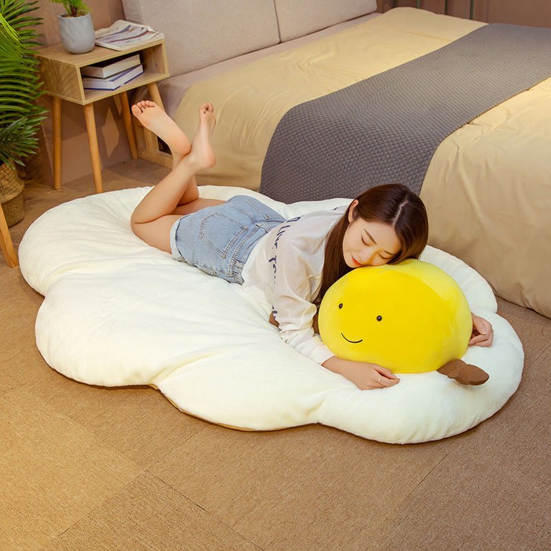Fried Egg Plush Toy Pillow Cushion Carpet - TOY-PLU-84003 - Yangzhoumengzhe - 42shops