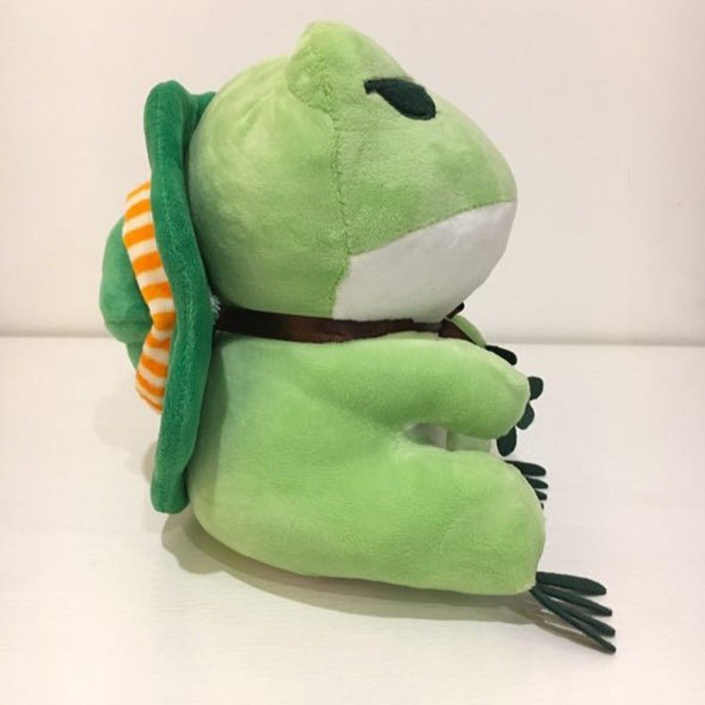 Frog Stuffed Animal Plush Toy with Lotus Leaf Hat – 42shops