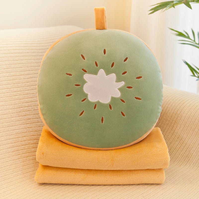 Green Sunflower Avocado Plush Pillow Blanket