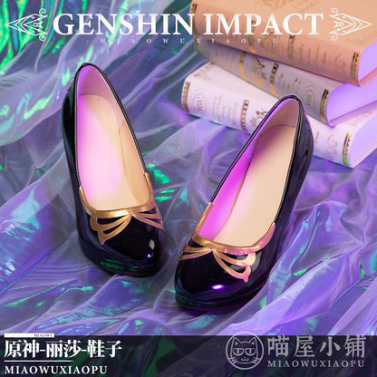 Genshin Impact Cosplay Mid High Heel Casual Lisa Leather shoes 15362:351423