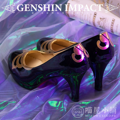 Genshin Impact Cosplay Mid High Heel Casual Lisa Leather shoes 15362:351421