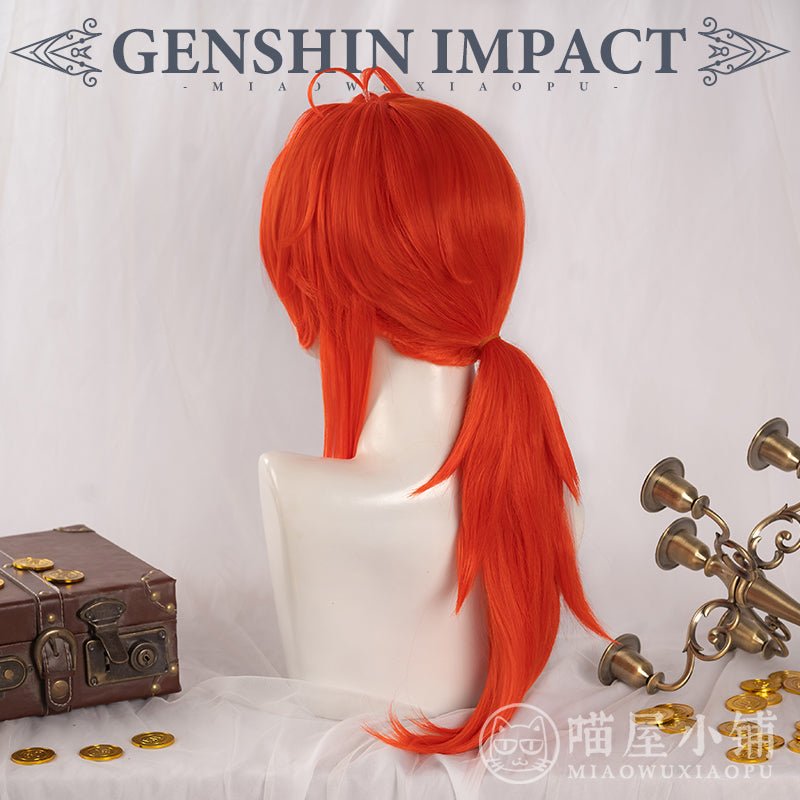 Genshin Impact Diluc Bright Orange Red Cosplay Wig - COS-WI-11601 - MIAOWU COSPLAY - 42shops