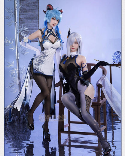 Genshin Impact Ganyu Shenhe Blue Porcelain Dress Cosplay Costume 21462:422737