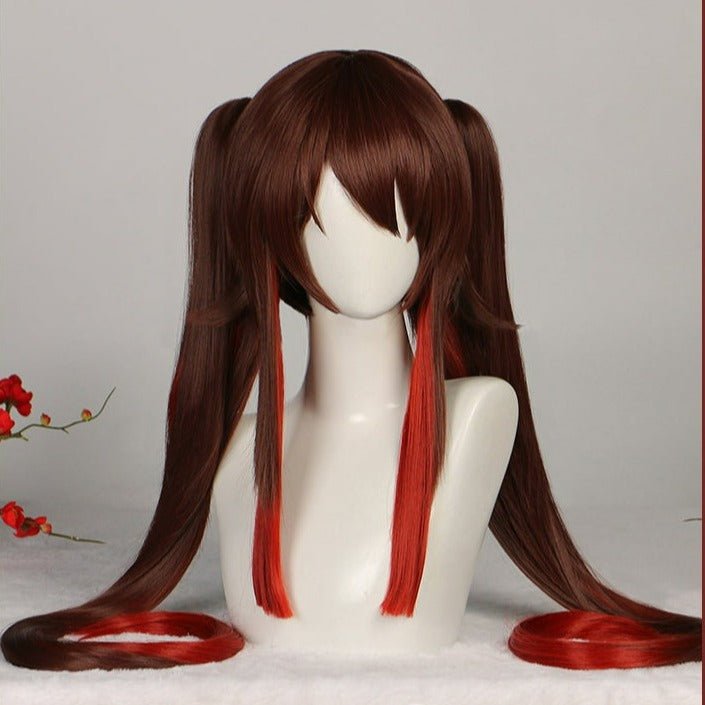 Genshin Impact Hu Tao Cosplay Wigs Double Horsetail Long Hair Prop - COS-WI-11301 - MIAOWU COSPLAY - 42shops
