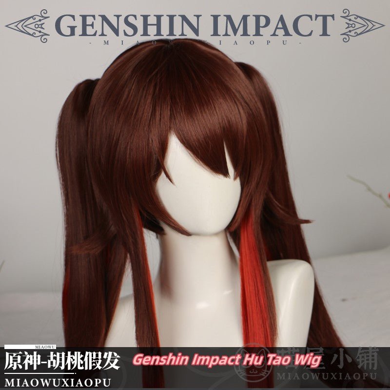Genshin Impact Hu Tao Cosplay Wigs Double Horsetail Long Hair Prop - COS-WI-11301 - MIAOWU COSPLAY - 42shops